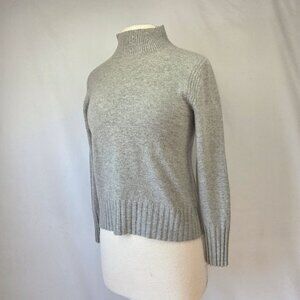 J. Crew 100% Cashmere Funnel Neck Sweater XS Light Gray
